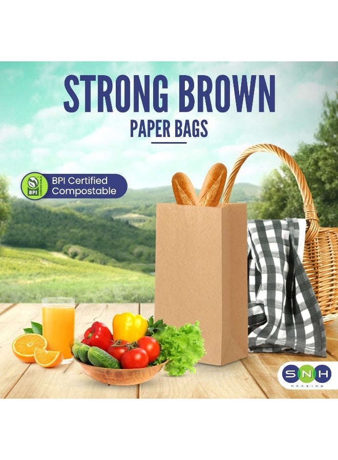 SNH Packing حقيبة ورقية SNH Packing SOS رقم 12 كبيرة، حقائب حفلات، حقائب غداء، حقائب تسوق قاع مسطح - 100 قطعة - Image 4